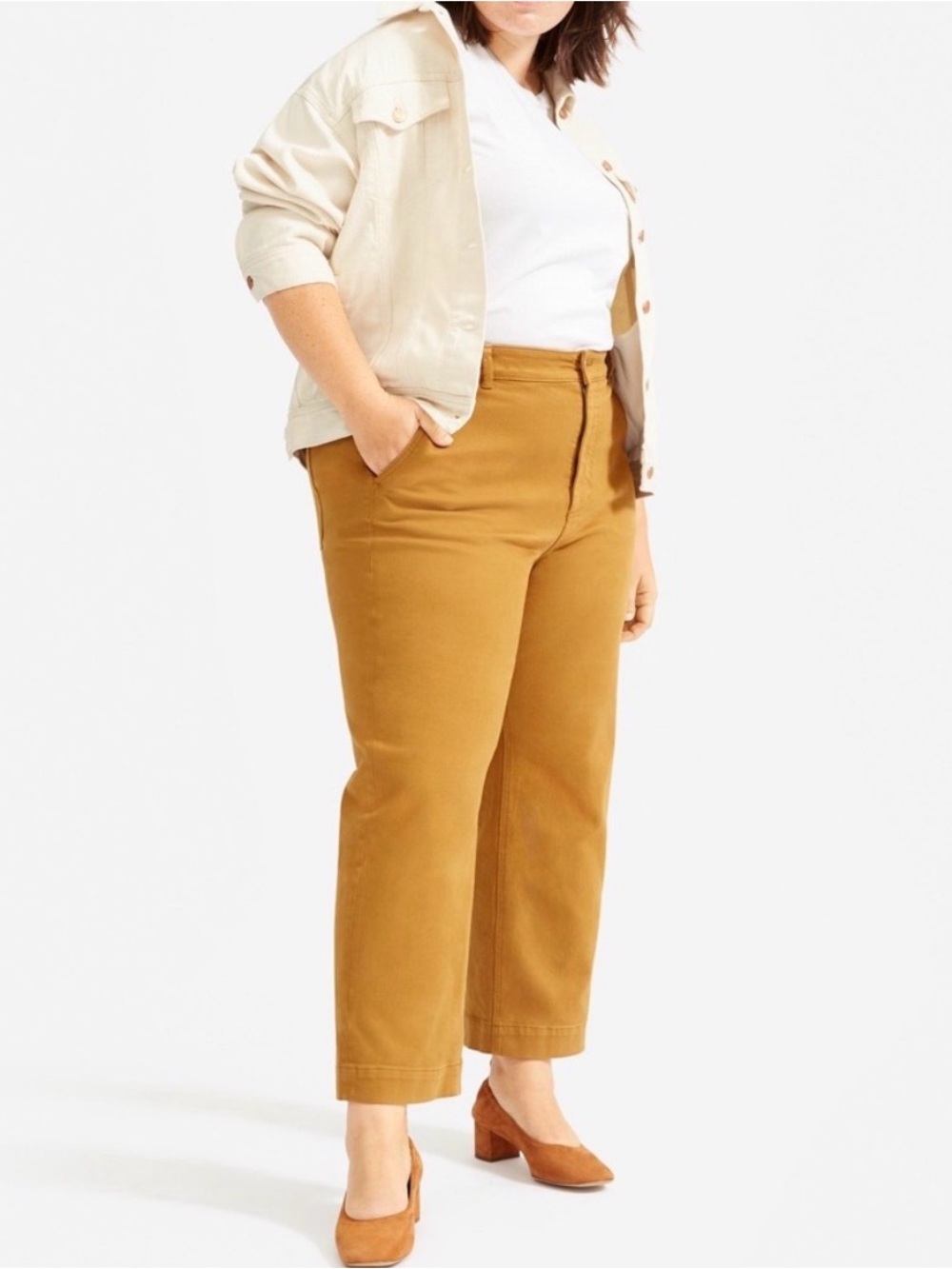 Everlane Cropped Straight Brown Jeans